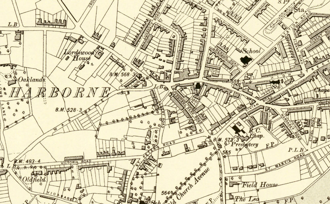 Birmingham Edgebaston 1905 Map