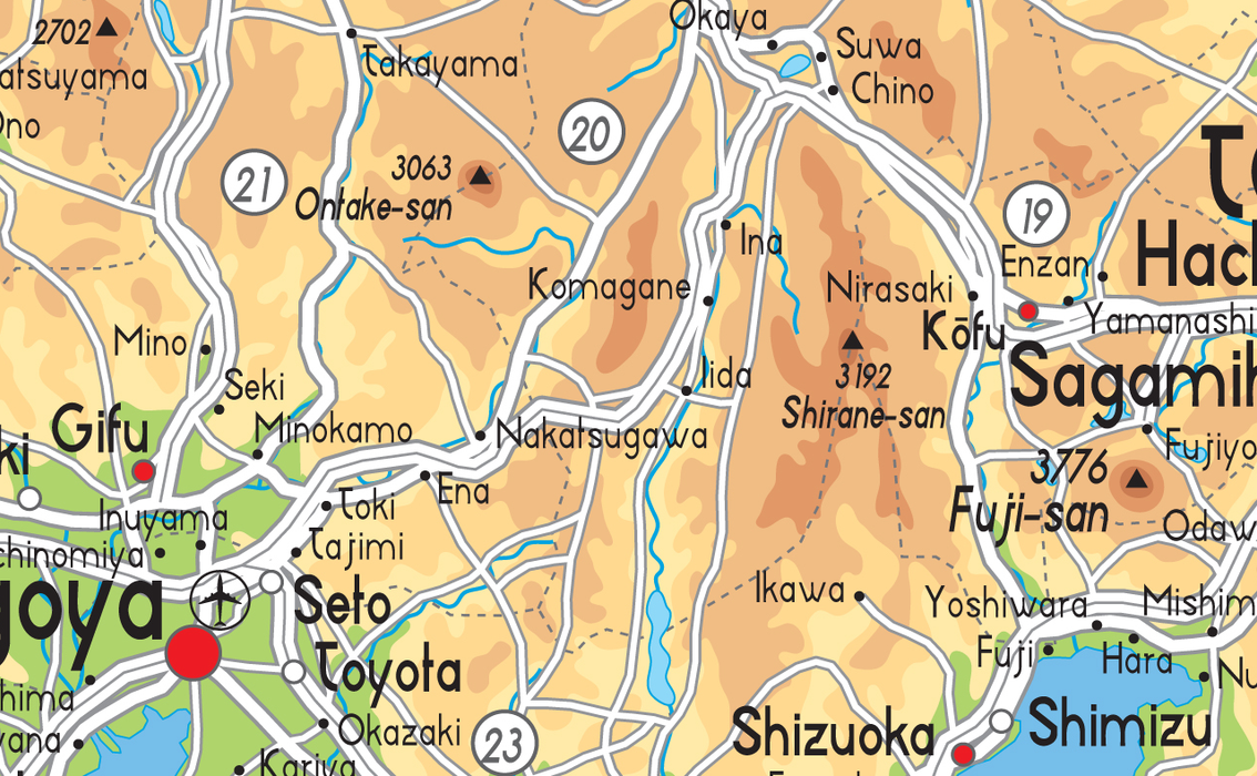 Japan Physical Mapโ I Love Maps
