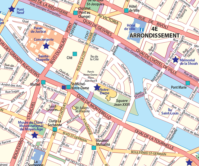 Paris Street Map - Central Paris
