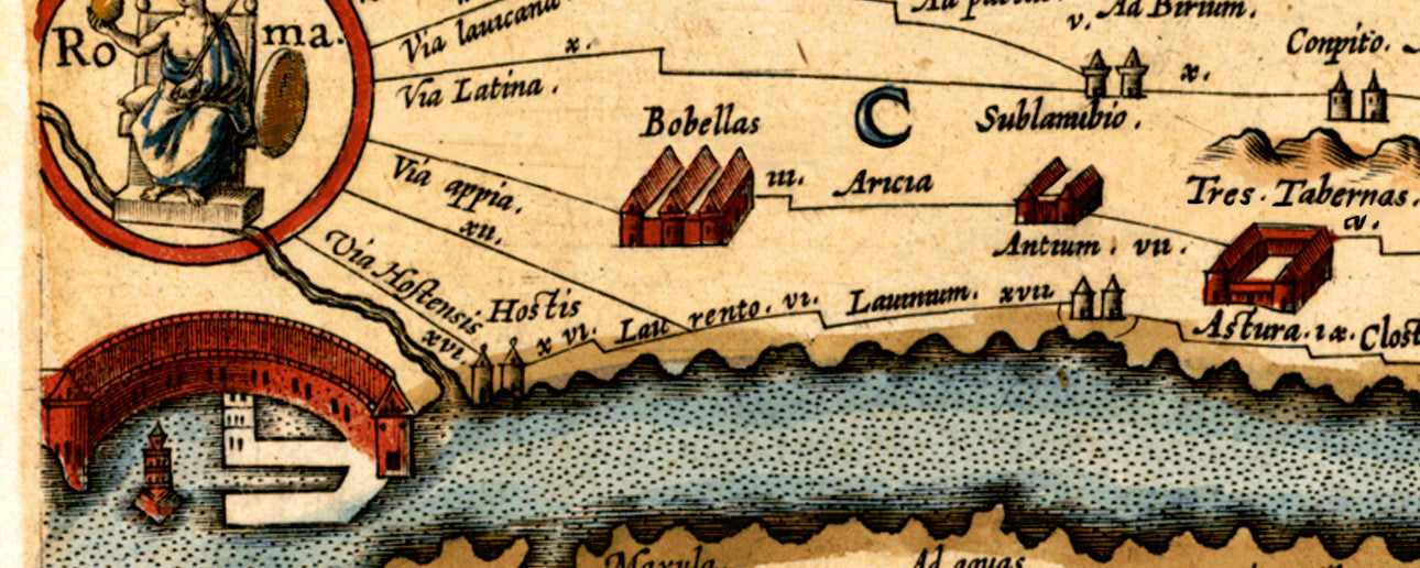 Peutinger Table Segment IV 1619 Early Road Map