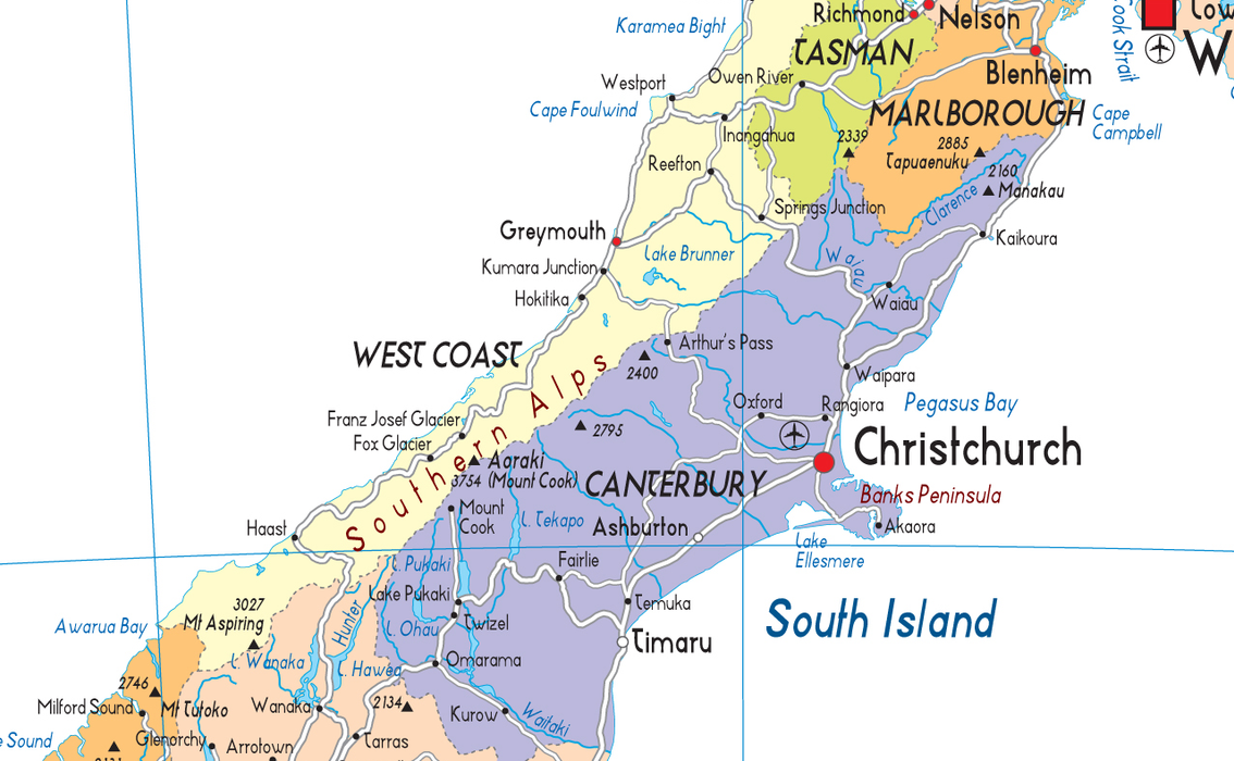 New Zealand Political Map