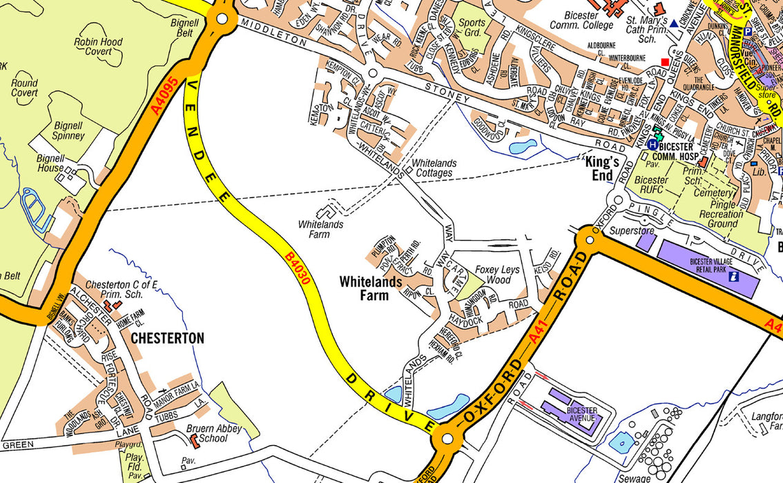 Bicester 5k x 5k A-Z Map