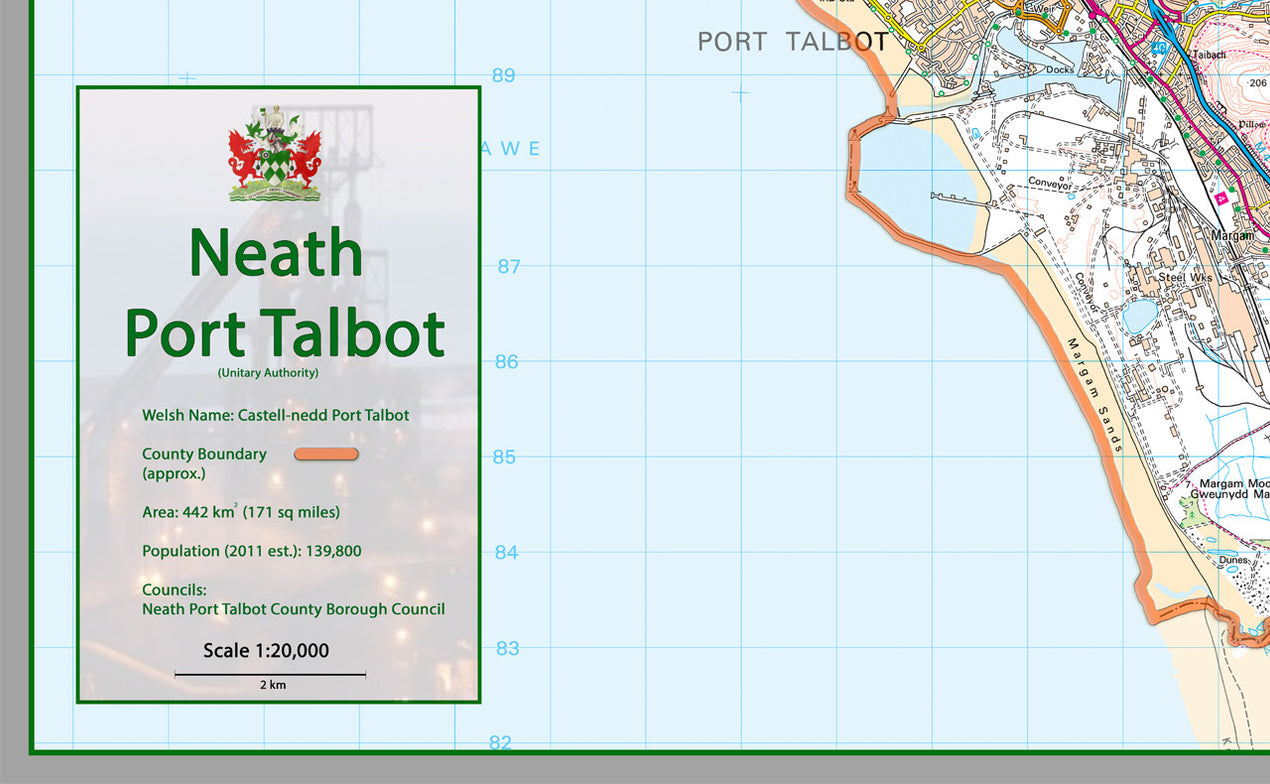 Neath Port Talbot County Map I Love Maps