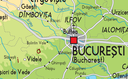 Extract of map of Romanian showing Bucharest