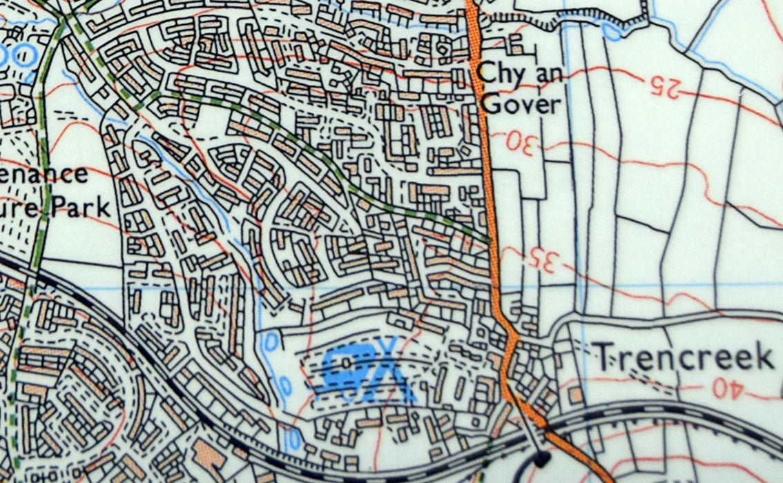 Placemat - Ordnance Survey 1:25,000 Map Centred On Your Postcode