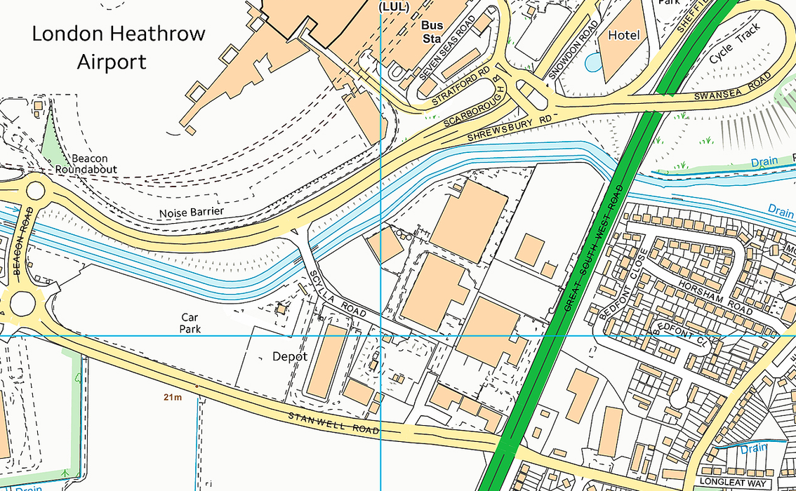 Heathrow Airport Street Map