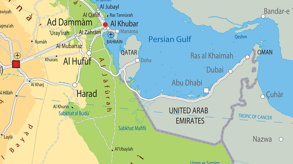 Saudi Arabia Physical Map
