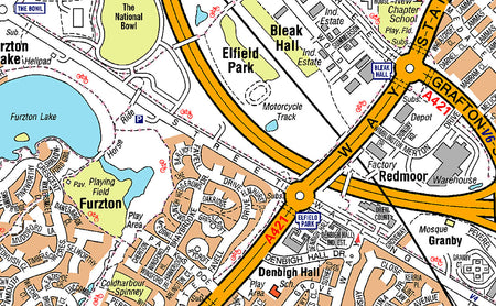 Extract from Milton Keynes a-z map:         Simpson         Stantonbury         Stony Stratford         Walton         Wavendon         West Bletchley         Whitehouse         Woburn Sands         Wolverton         Greenleys         Woughton         Old Woughton