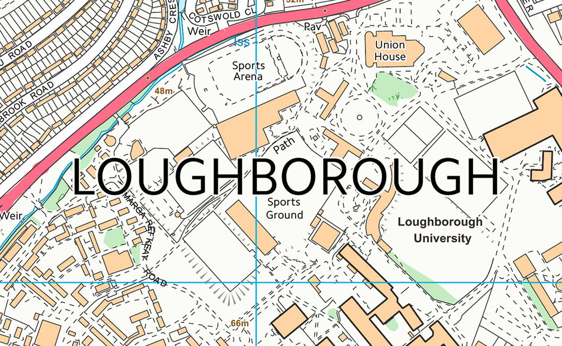 Loughborough Smaller Street Map