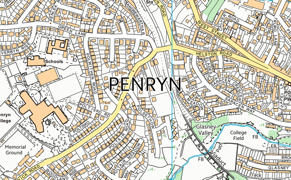 Falmouth, Penryn and Mylor Bridge Coastal Area Map