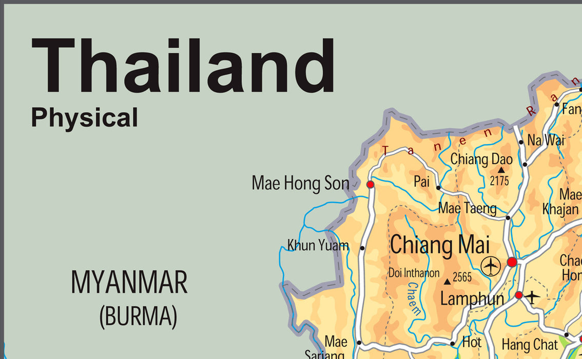 Thailand Physical Map
