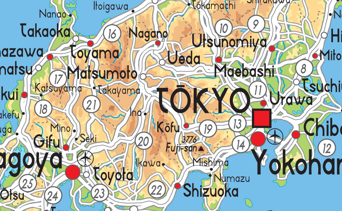 Japan Physical Map– I Love Maps