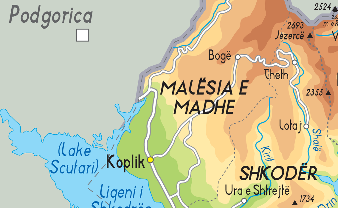 Albania Physical Map