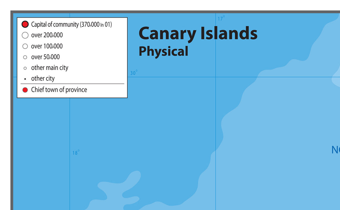 Canary Islands Physical Map