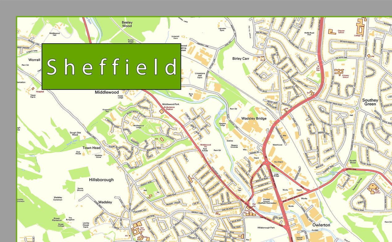 Sheffield Street Map I Love Maps