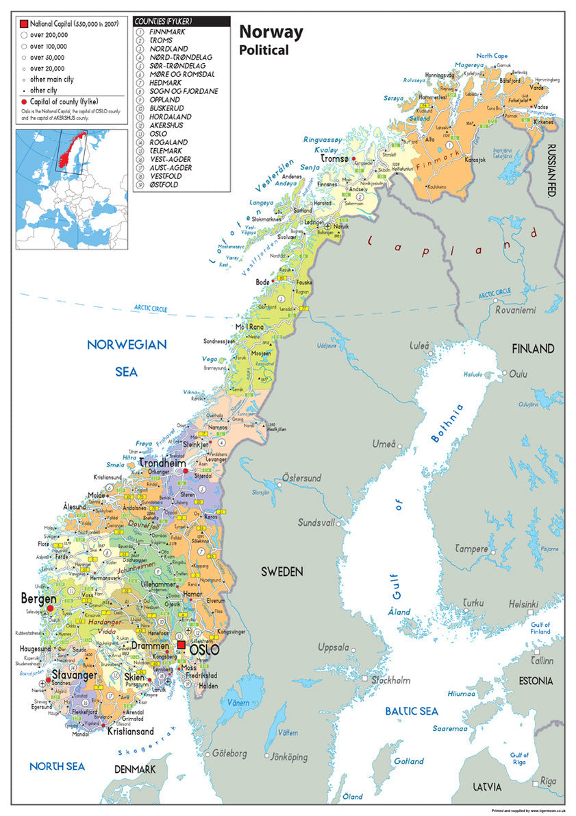 Norway Political Map– I Love Maps