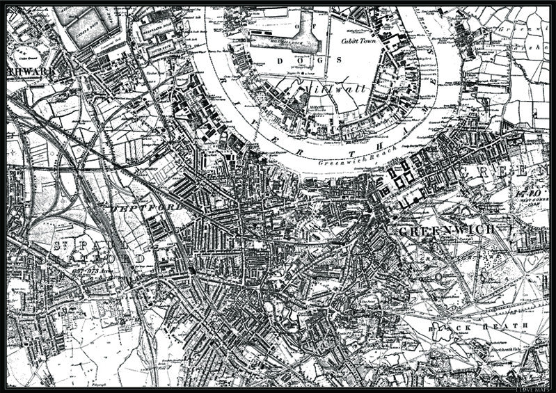 Personalised 4.3km x 3km 19th Century Historical Map