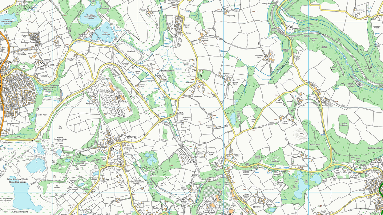 St Austell Street Coastal Area Map