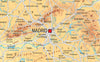 Extract of illustrated Spain map showing Madrid