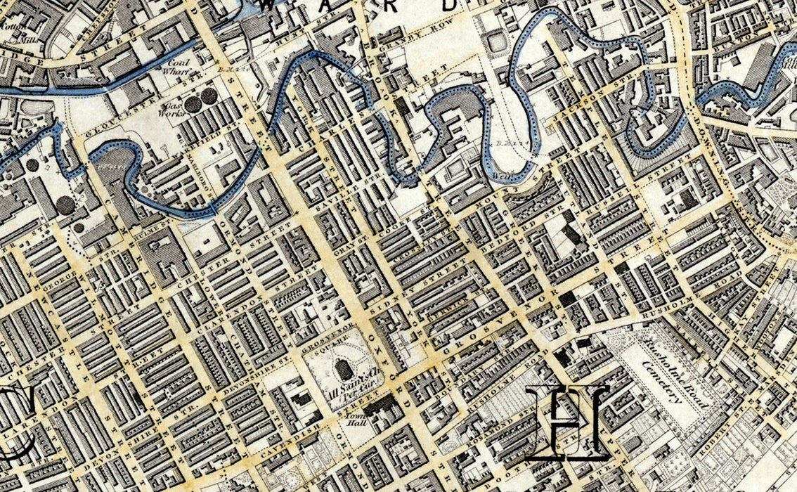 Historical 1848 Map of Manchester Ordnance Survey Map