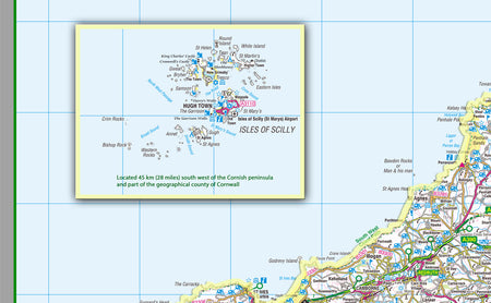 map of Cornwall, a county in England, UK.  This map covers the city of Truro and:      Land's End     Lizard Point     Bude     Boscastle     Saltash     Newquay     St Austell     Penzance     St Ives