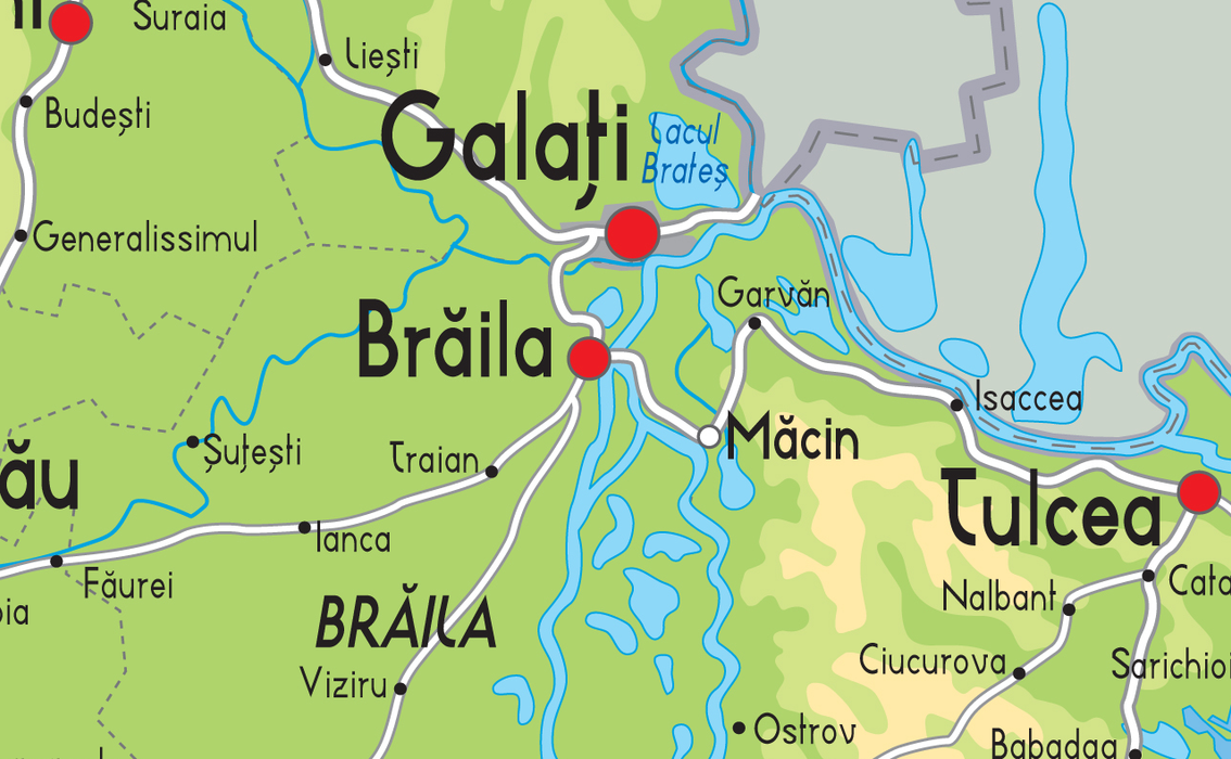 Extract of Romania showing Bralia