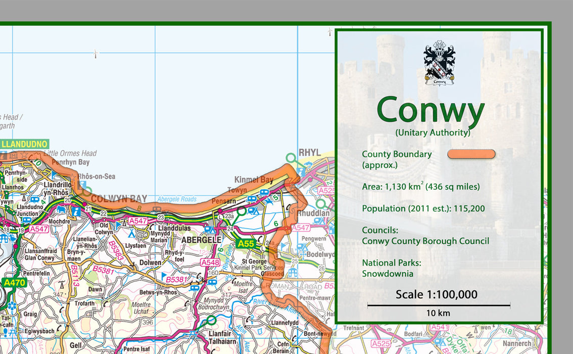 Conwy County Map