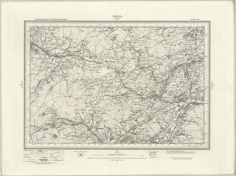 1890 Collection - Corwen (Denbigh) Ordnance Survey Map