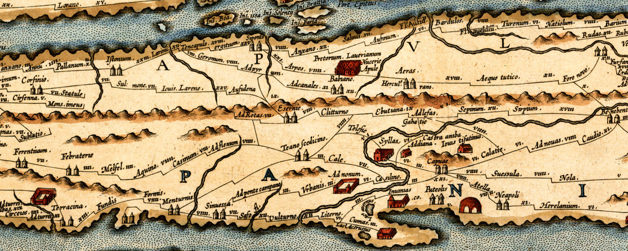 Peutinger Table Segment IV 1619 Early Road Map