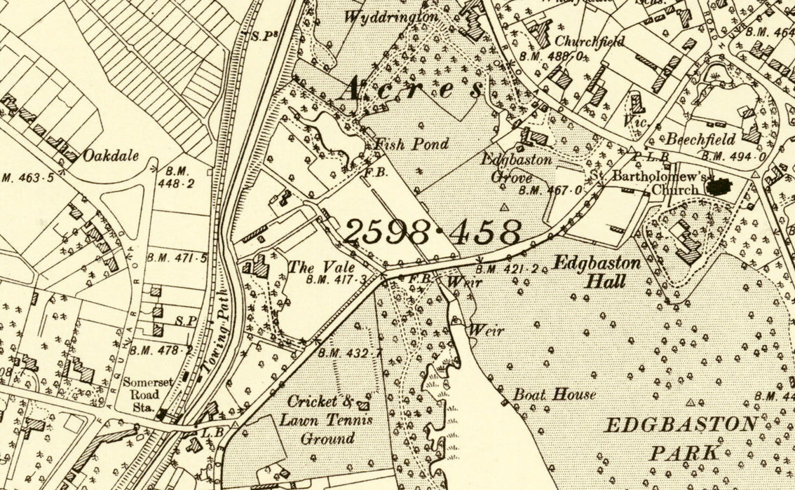 Birmingham Edgebaston 1905 Map