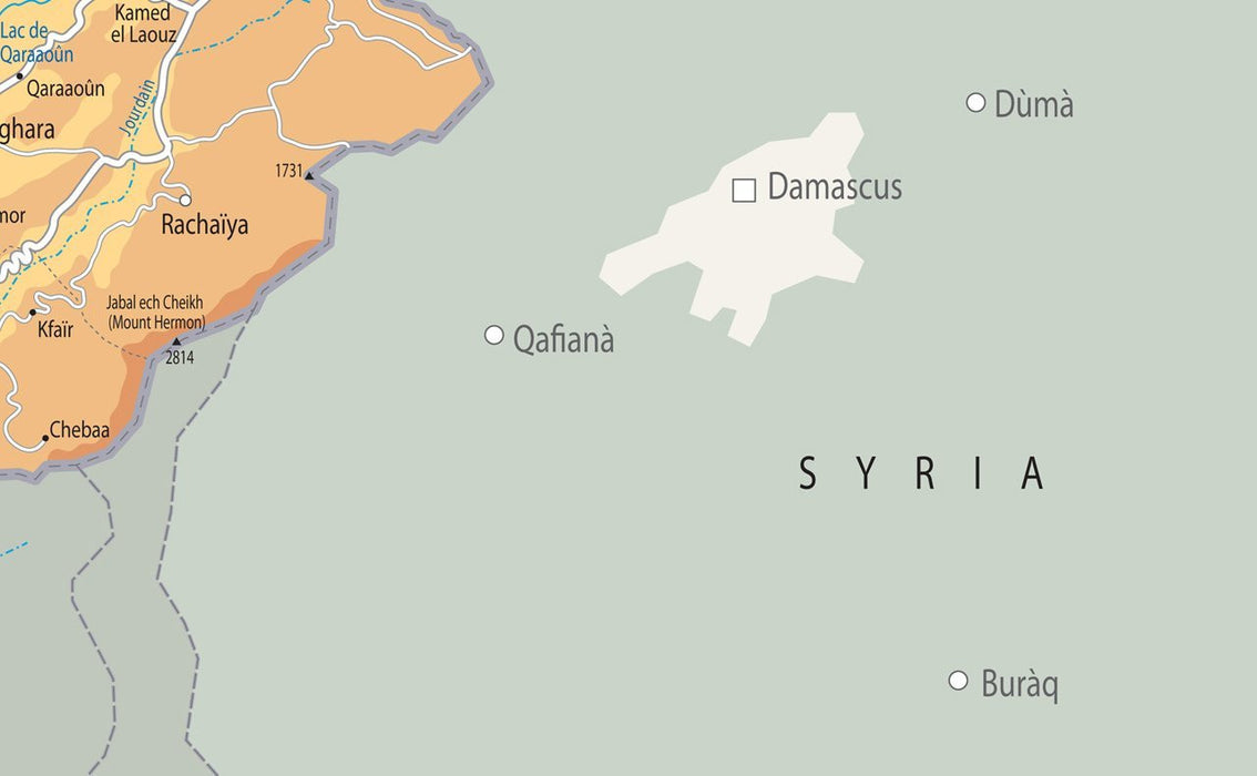 Lebanon Physical Map