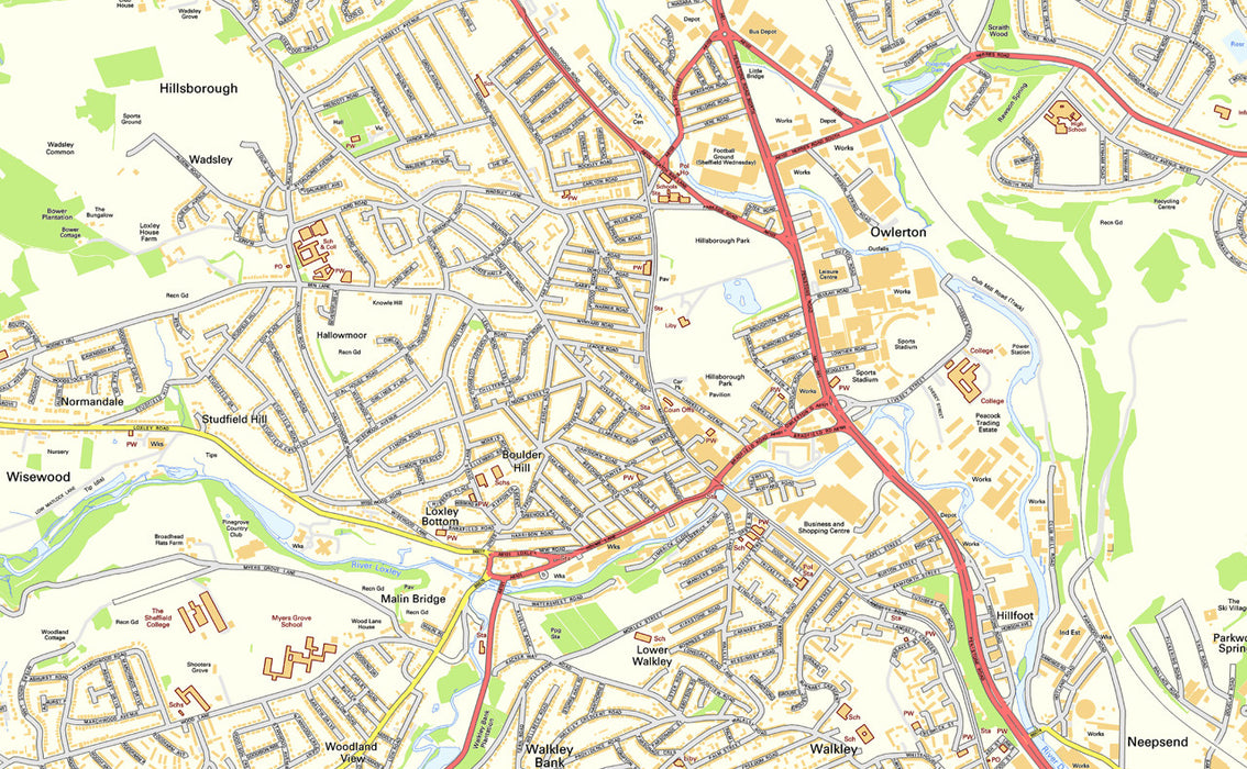 Sheffield Street Map I Love Maps