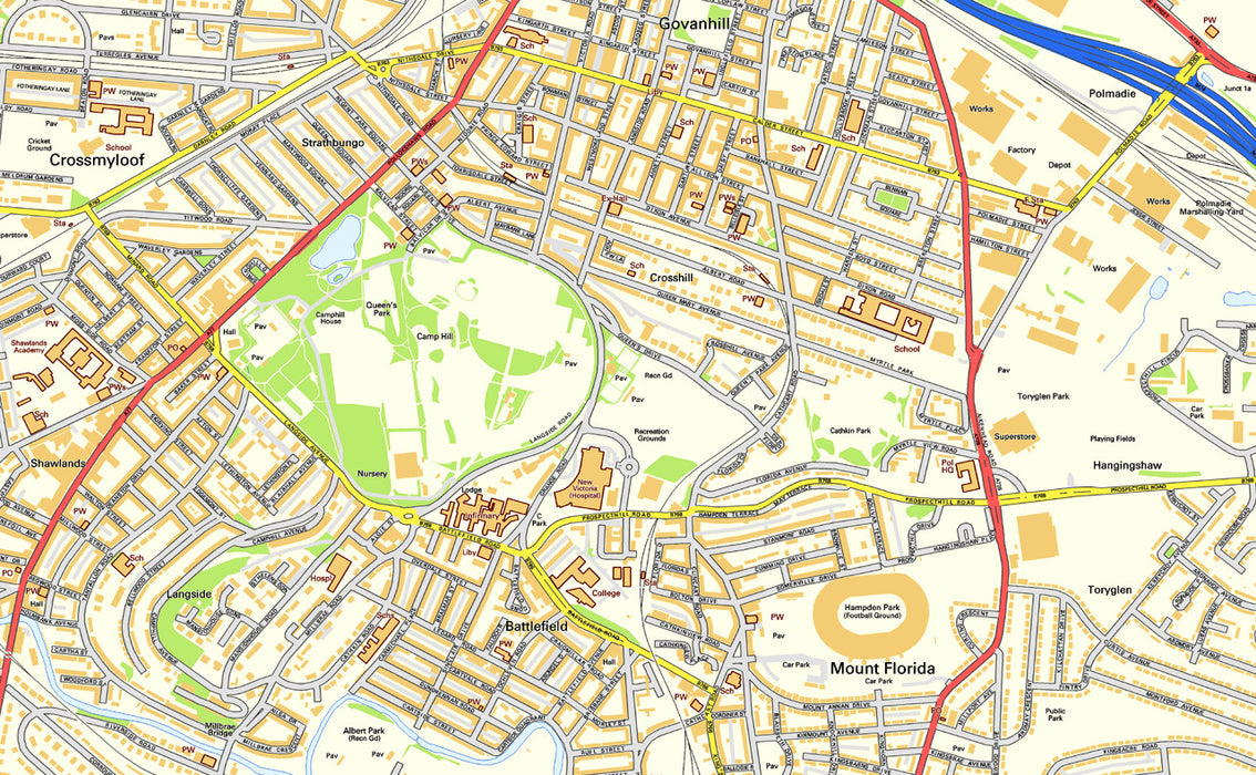 Glasgow City Centre Street Map