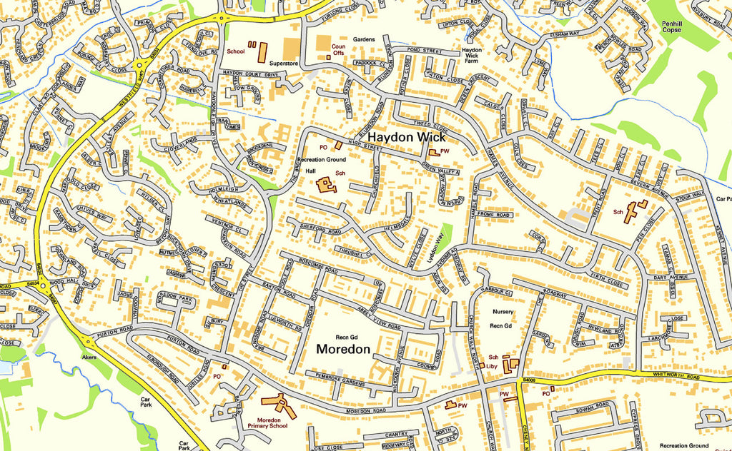 Swindon Street Map | I Love Maps