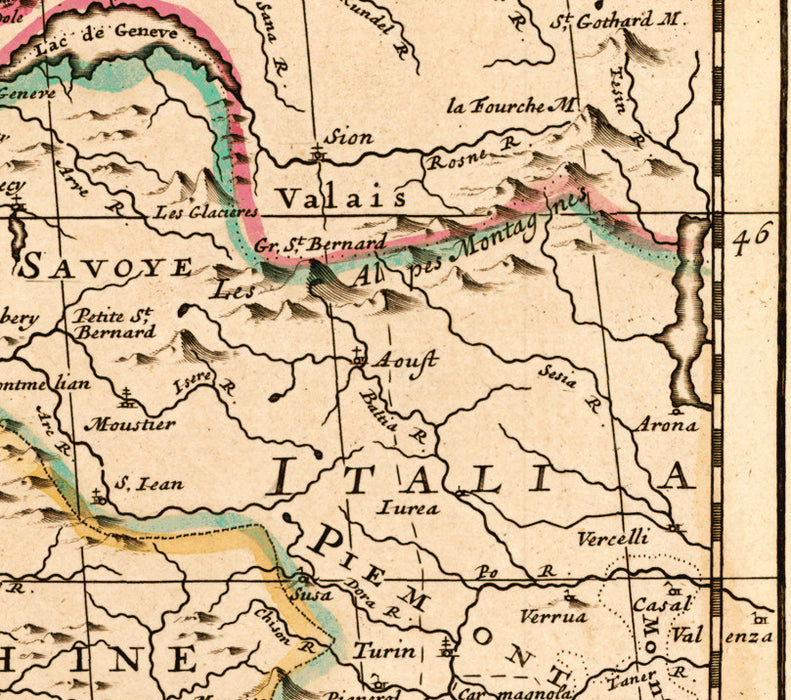 John Senex Post Map of France 1719