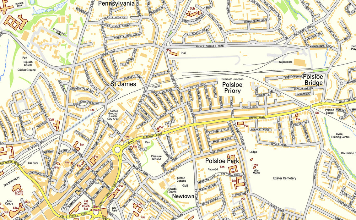Exeter Street Map