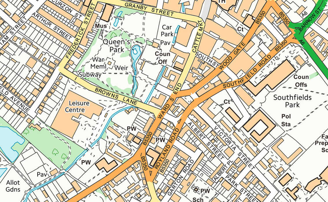 Loughborough Smaller Street Map
