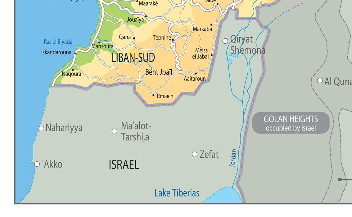 Lebanon Physical Map