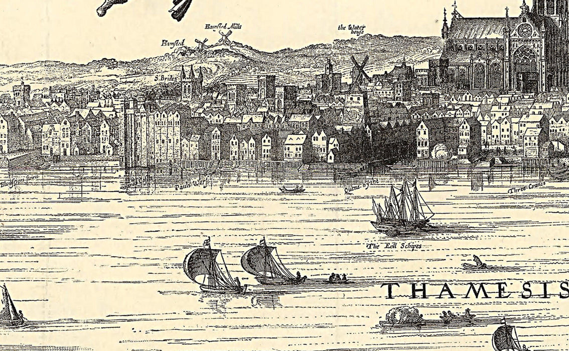 Vischer Panorama of London 1616 Map