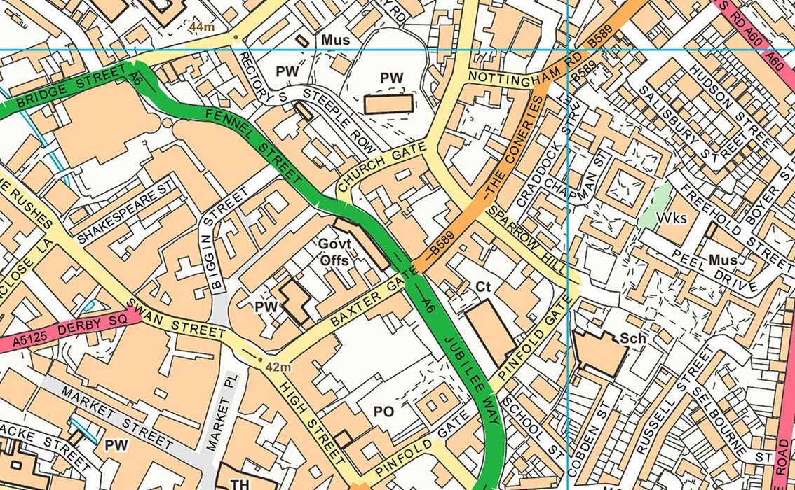 Loughborough Smaller Street Map