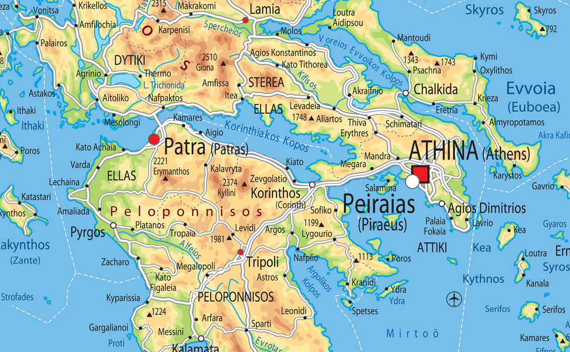 Greece Physical Map