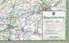 Map of Gloucestershire, a county in England, UK. This map covers the city of Gloucester and the towns:  Cheltenham, Kingswood,Filton, Stroud, Yate, Tewkesbury & Cirencester.