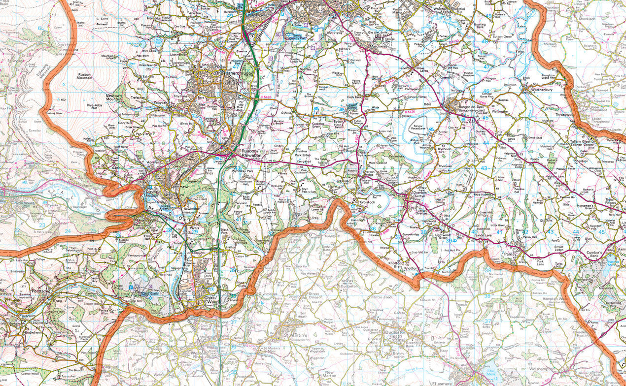 Wrexham County Map– I Love Maps