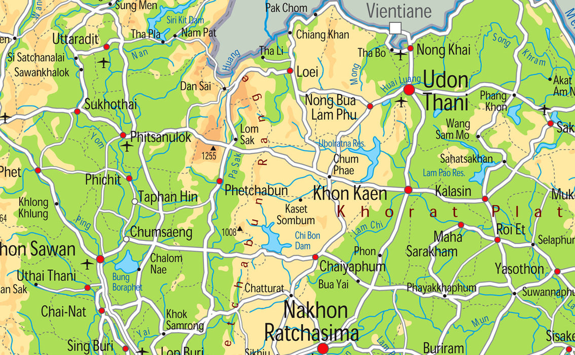 Thailand Physical Map