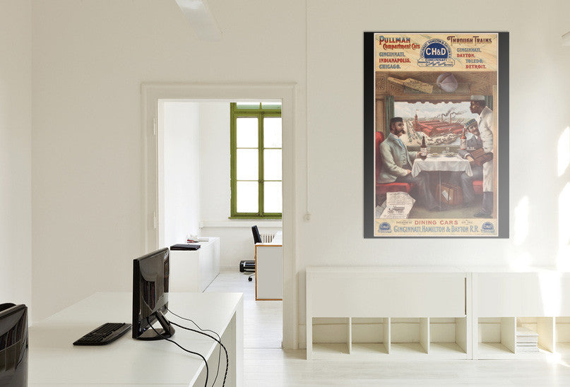 Pullman Compartment Cars & Through Trains Advertising Poster