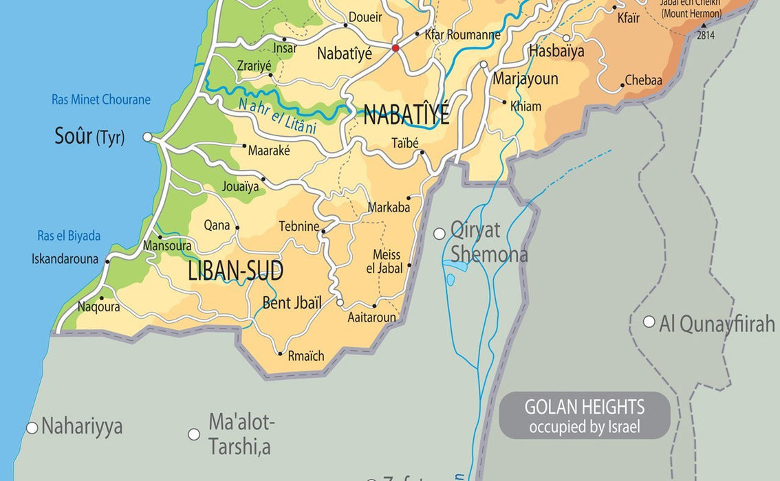 Lebanon Physical Map