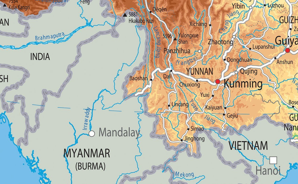 China Physical Map