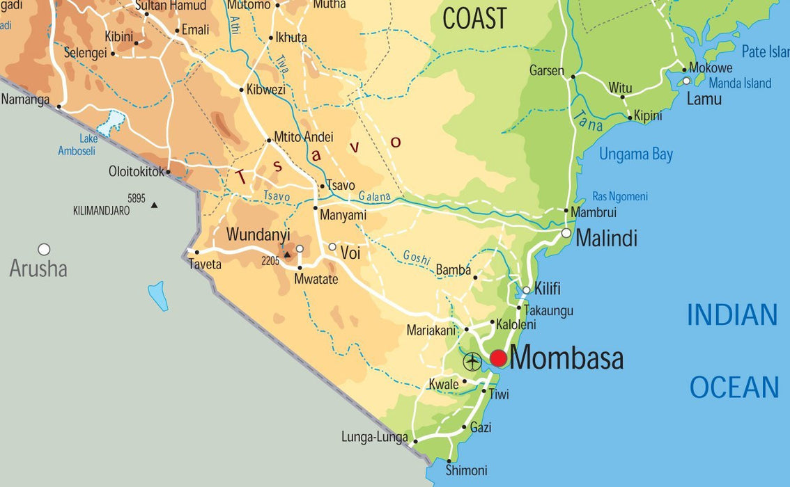 Kenya Physical Map