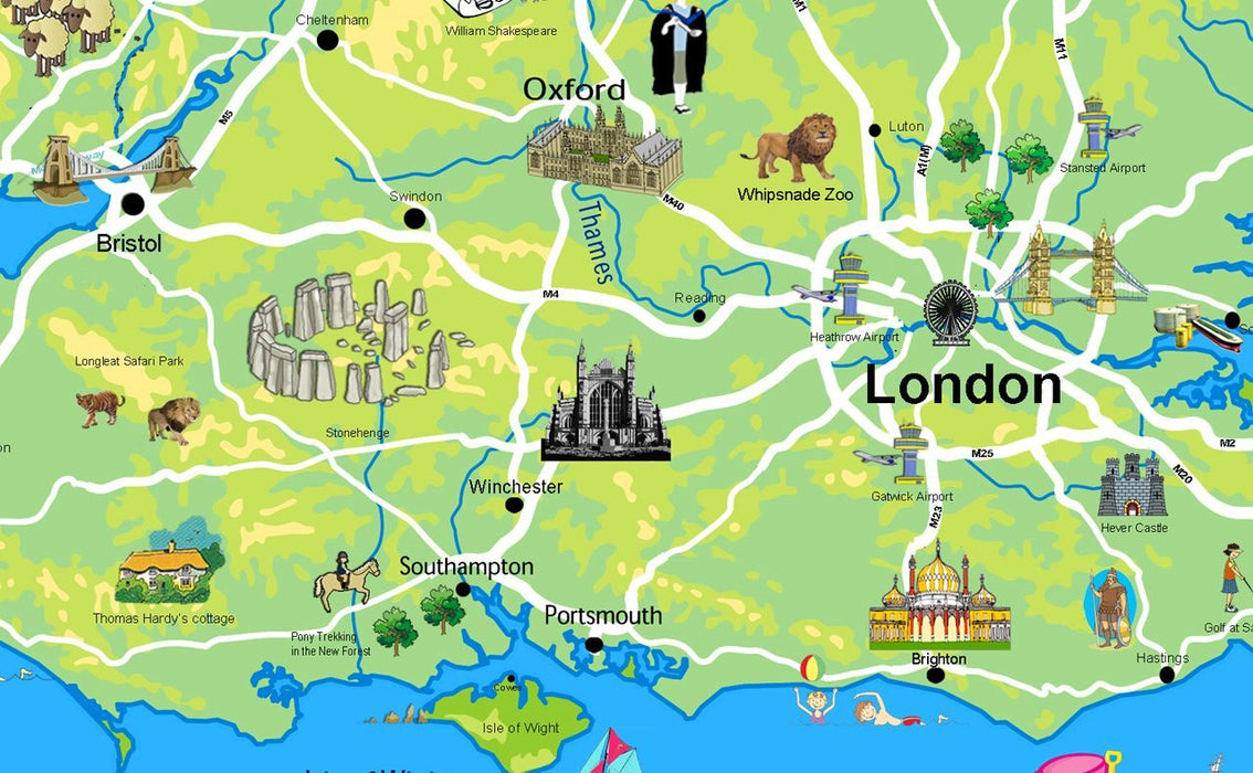 Children's Illustrated Map of the United Kingdom