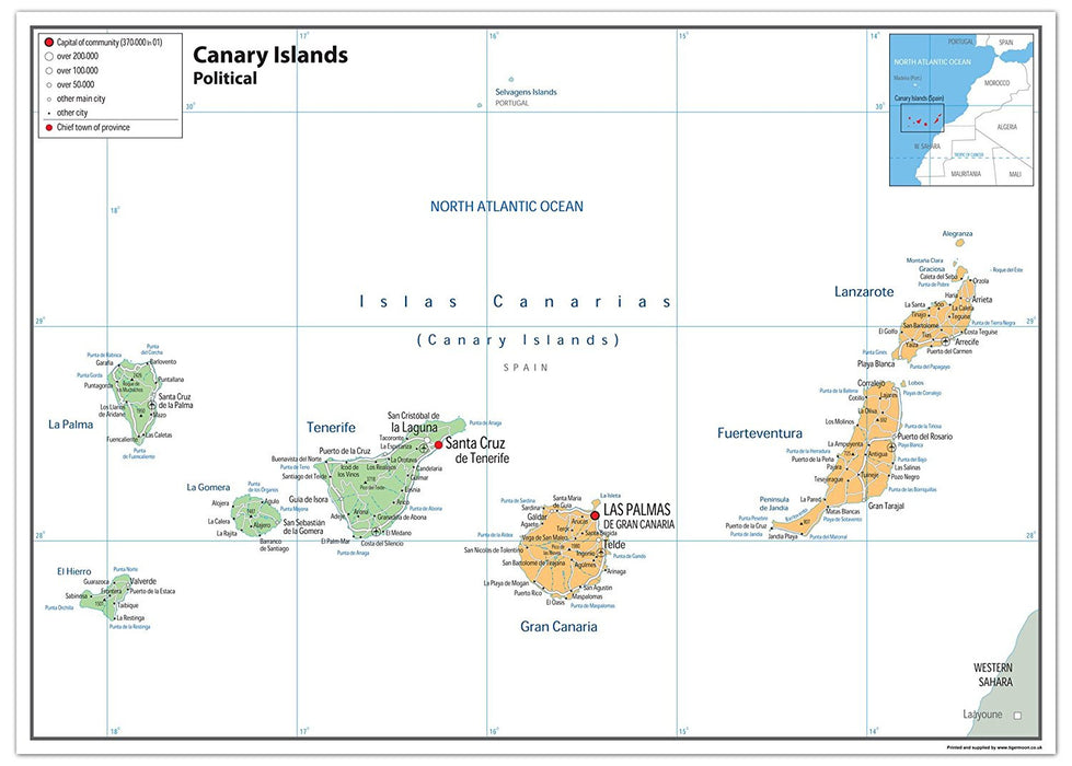 Canary Islands Political Map